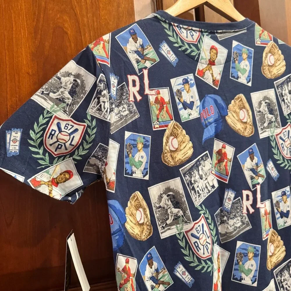 Polo Ralph Lauren Boys Baseball Print Cotton Graphic Jersey Tee XL (18-20) NWT